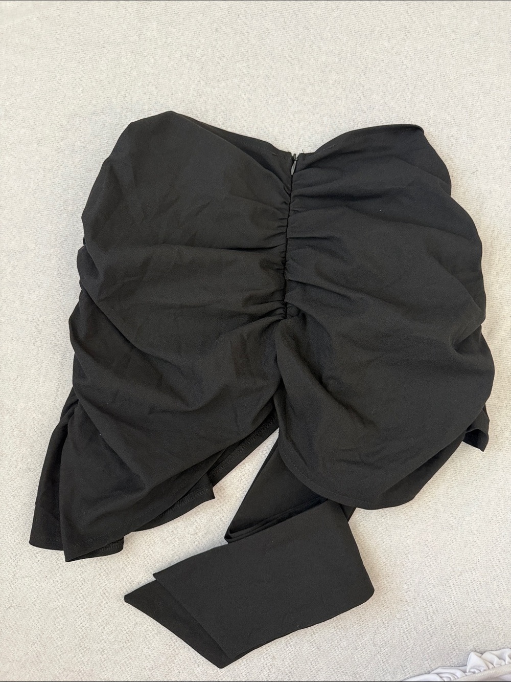 Black Twist Front Strapless Bandeau with Long Sash - Picture 2 of 2